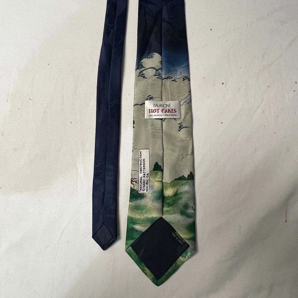 Balancine Hot Cakes Gary Patterson Golf Cartoon Novelty Tie 
